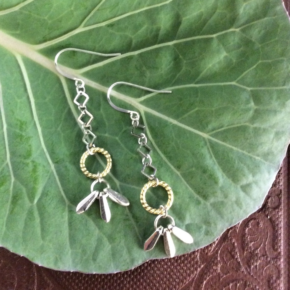Silver and Gold Dangle Earrings